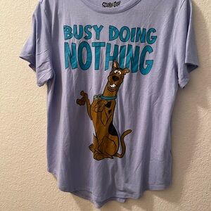 Hanna-Barbera Lavender "Busy Doing Nothing" Graphic Dog T-Shirt sz xxl